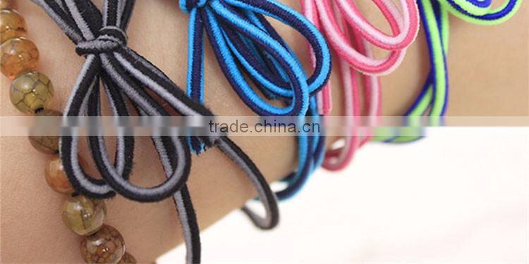 Single&double-strand elastic bowknot Custom ribbon elastic hair decoration