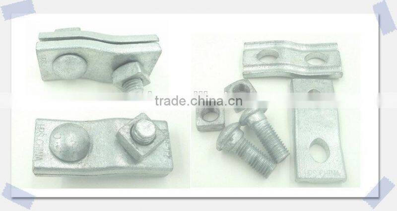 Power line hardware deadend hardware hot dip galvanized 6409 steel offset guy clamp with curved clamping