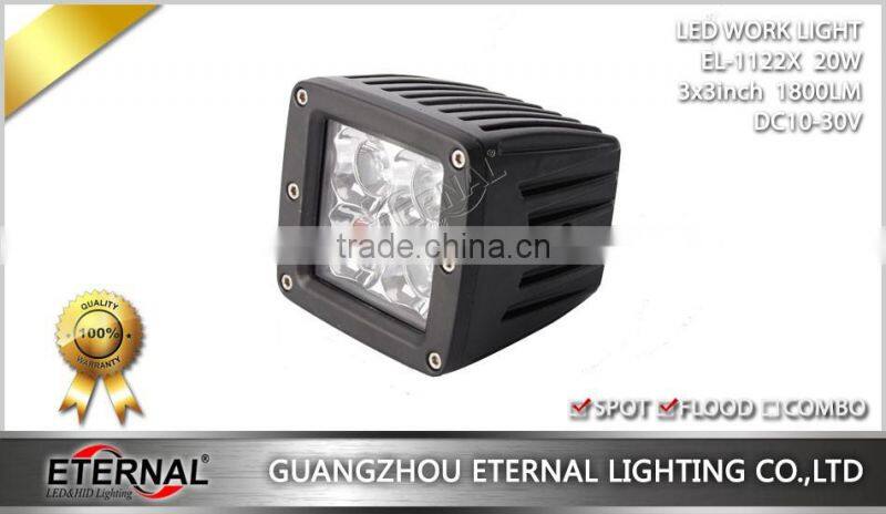 3x3 cube pod 20W pillar 4x4 Jeep off-road powersports powersports ATV UTV SUV high power LED work light fog lamp