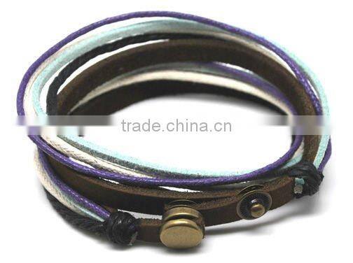 2 rounds leather bracelet