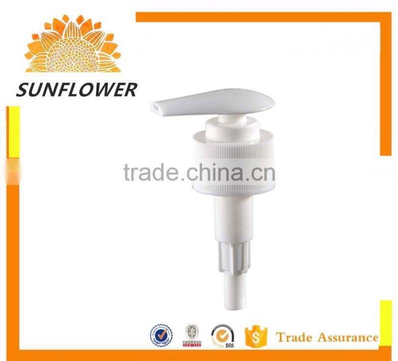 Alibaba supplier plastic smooth switch lotion pump 24/410 28/410