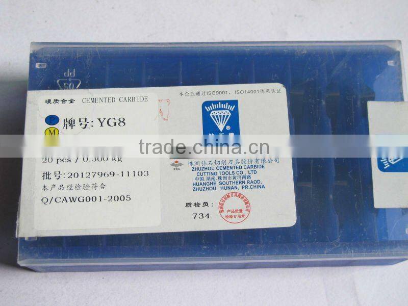 YG8 k20 tungsten carbide indexable milling inserts 3130511