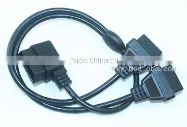 Cable splitter Y, Right Angle J1962M to 2 J1962F, RA Y-Cable, 1ft