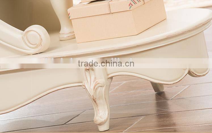 New classic solid wood dining room furniture hand carved ivory white color wine cabinet