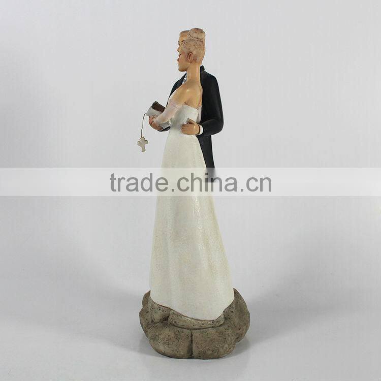 2016 decorate polyresin wedding figurine for wedding souvenir