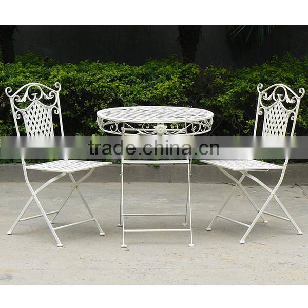 Foldable Hot Selling White Antique Iron Furniture For Garden