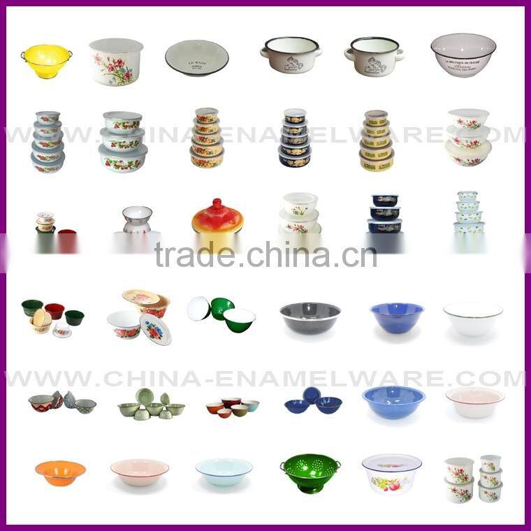 FOOD GRADE certified logo decal enamel storage bowl