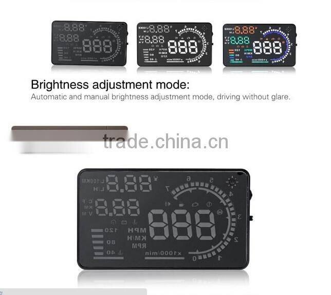 2016 New 5.5" Screen A8 Auto Car HUD Head Up Display KM/h & MPH Overspeed Warning Alarm System Car Speed Head UP LED Display