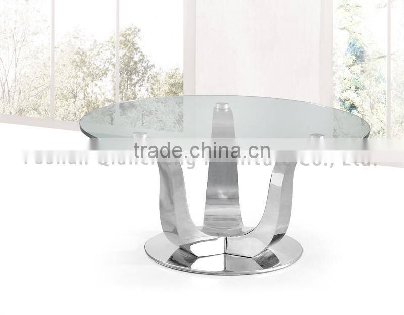 cheap glass top stainless steel tea table center table wholesale