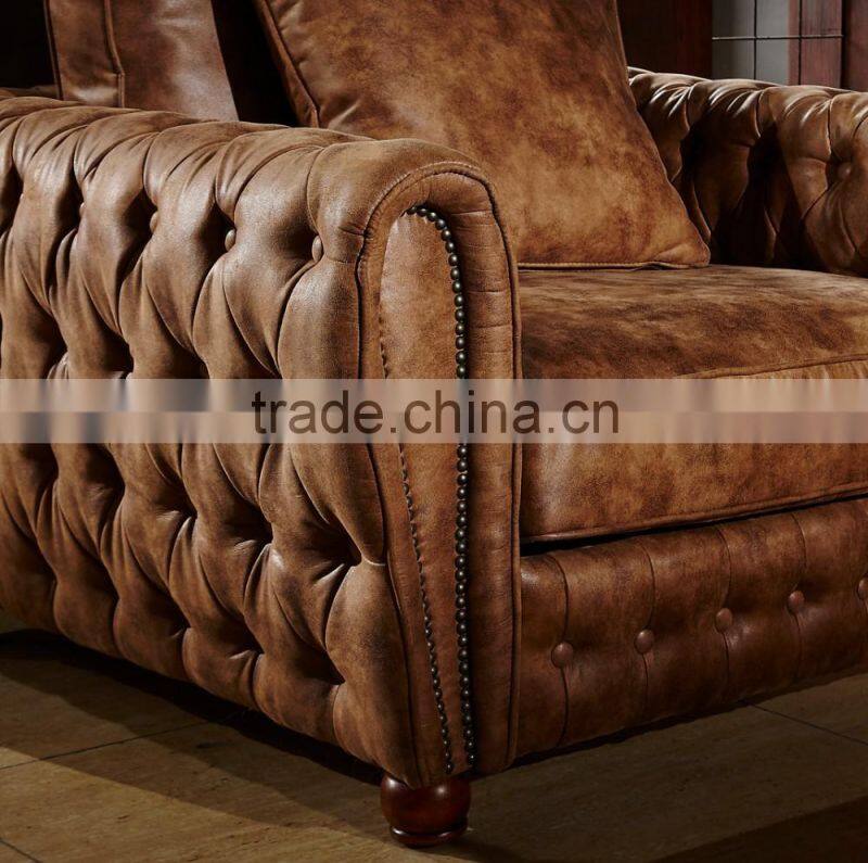 luxury classic living room furniture tufted vintage sectional sofa set