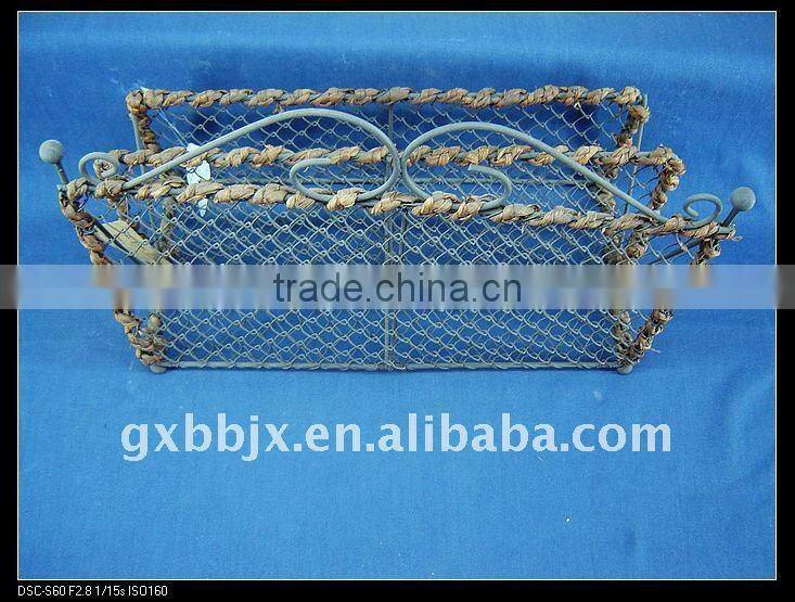 Black wire woven magazine&file storage holder racks