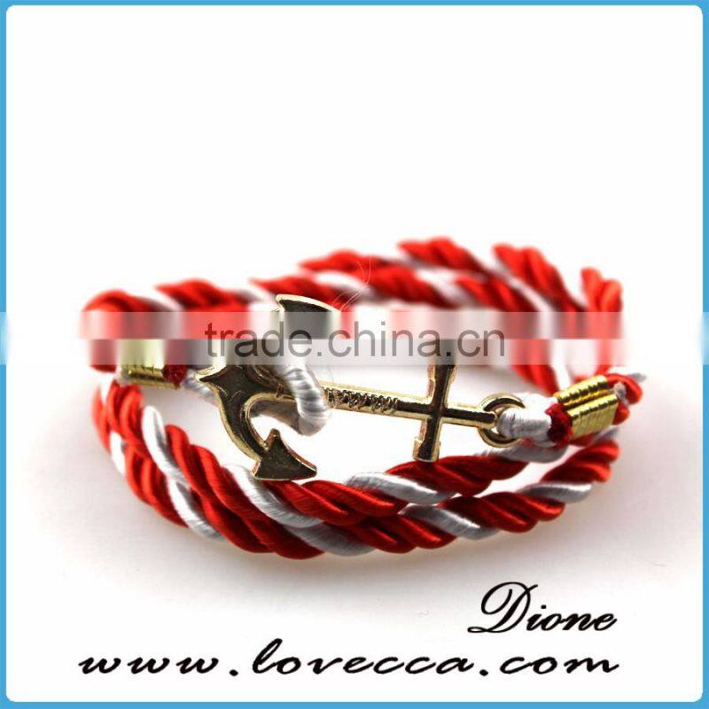 Cheap Handmade Customized Mens Anchor Bracelet, Nautical Rope Bracelet