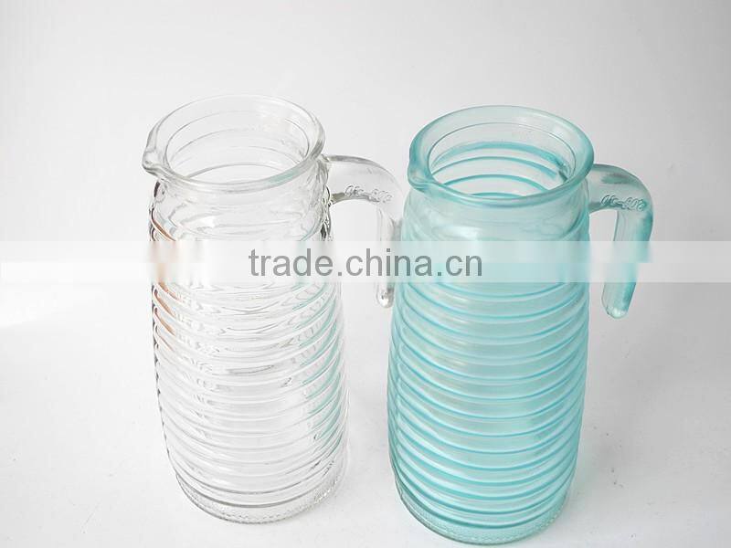 cheap daily use party cold beverage texure glass pitcher with handle