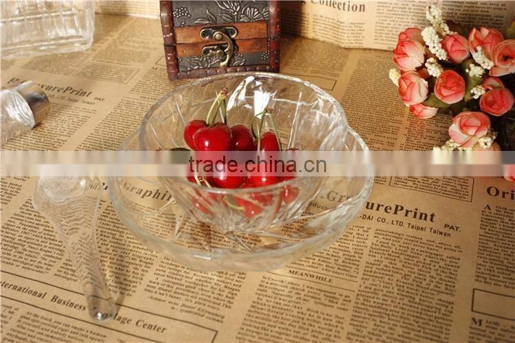 Hot Selling Round Gold Crystal Sugar Bulk Glass Bowl