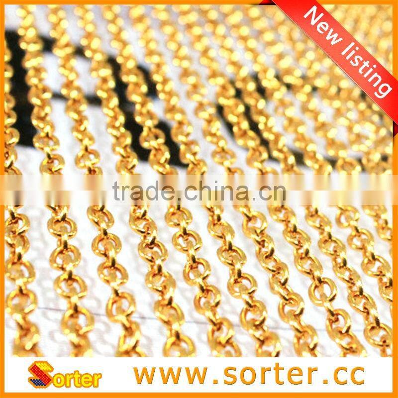 Newest Shiny Cut LIGHT GOLD Plated Chunky Aluminium Curb Chain Necklace