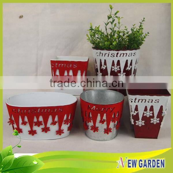 Exquisite unique flannelette and metal balcony flower pot