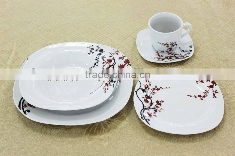 square shape 20pcs porcelain dinnerware sets