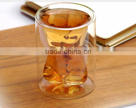 Hot selling borosilicate double walled glass bowls