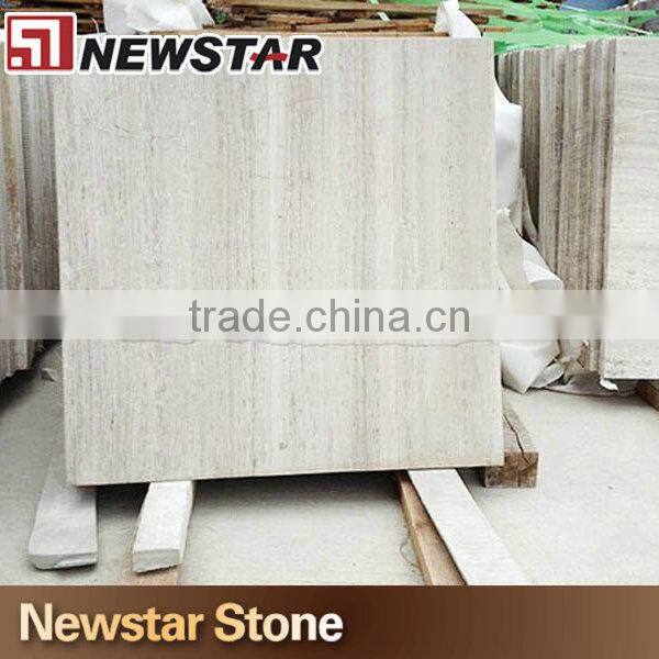 Newstar White Wooden Veins Stone Finished Marble Tile