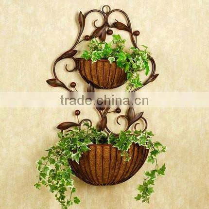 2016 factory custom floor flower rack balcony metal flower pot holder