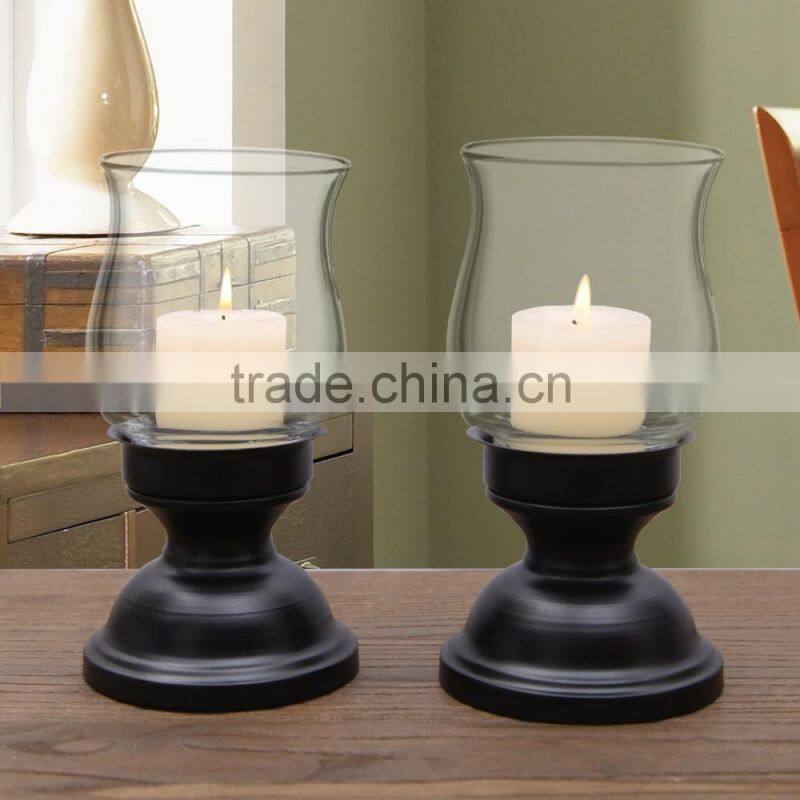Metal Table Standing Candle Holder With Glass