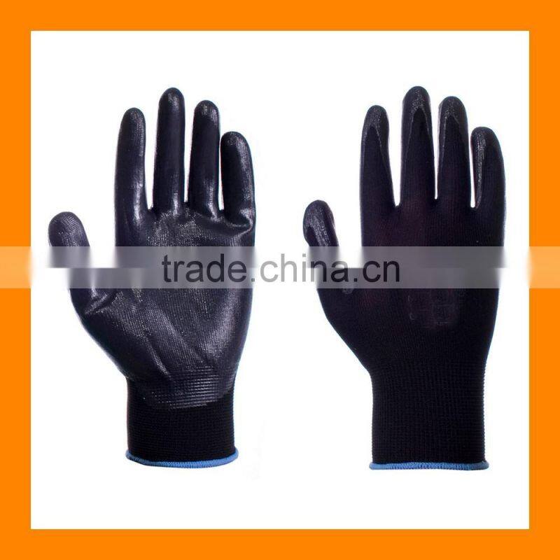 13 Gauge Oil And Chemical Resistant Disposable Black Nitrile gloves
