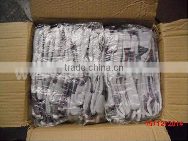 Safety Cow Split Leather Work Gloves With Double Palm And Reinforced