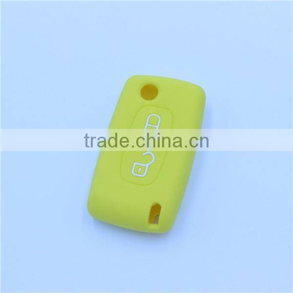 Silicone rubber remote key case, key cover for Citroen Peugeot ,307,308(2 buttons)