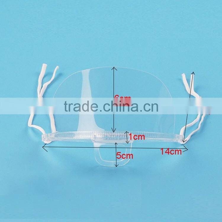 Factory newest plain clear reusable plastic free samples available transparent sanitary face mask for food service