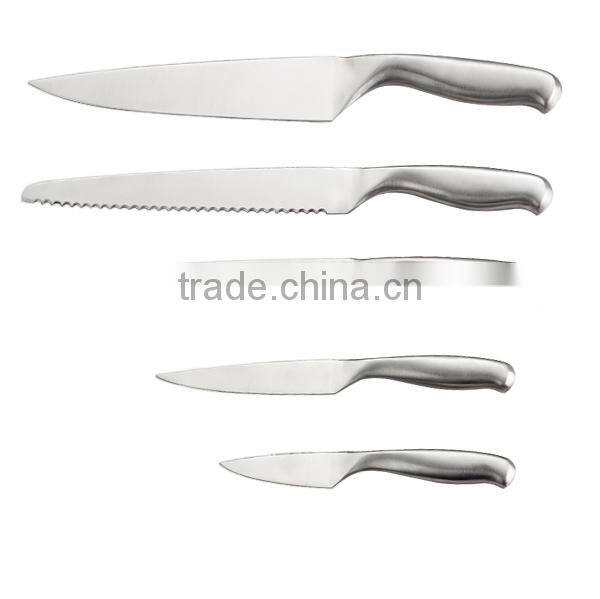 Full stainless steel kitchen knife set with Anti slip handle