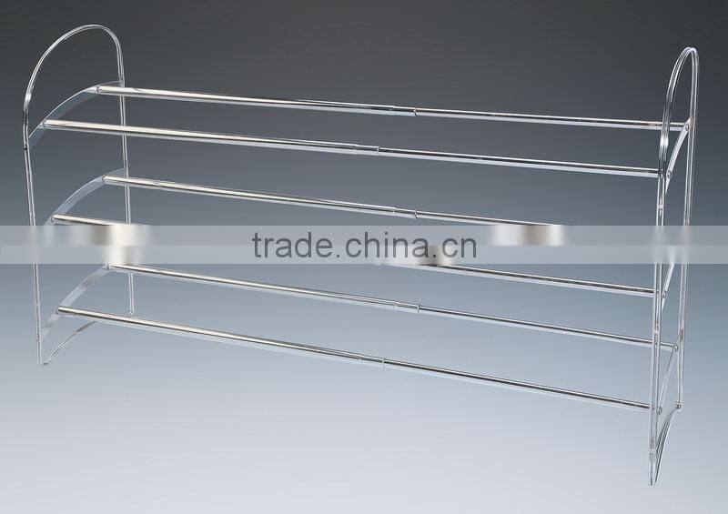 400-97A 3-tier extaned metal shoe rack with dipped plastic