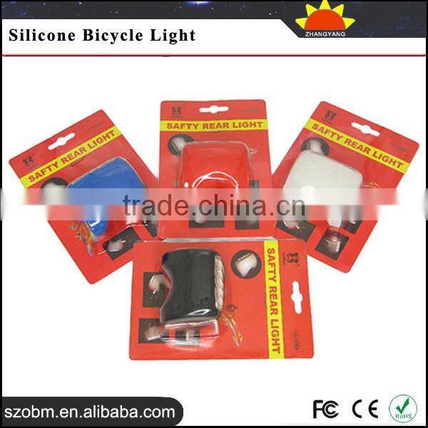 Colorful shell 7 LED 3*AAA Multi-function Strobe Light on Bike Safety Silicone Bicycle Front Rear Wheel Light