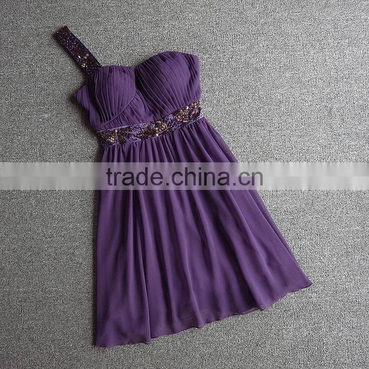 GZY 2015 beaded one-shoulder slim and fit designer dresses