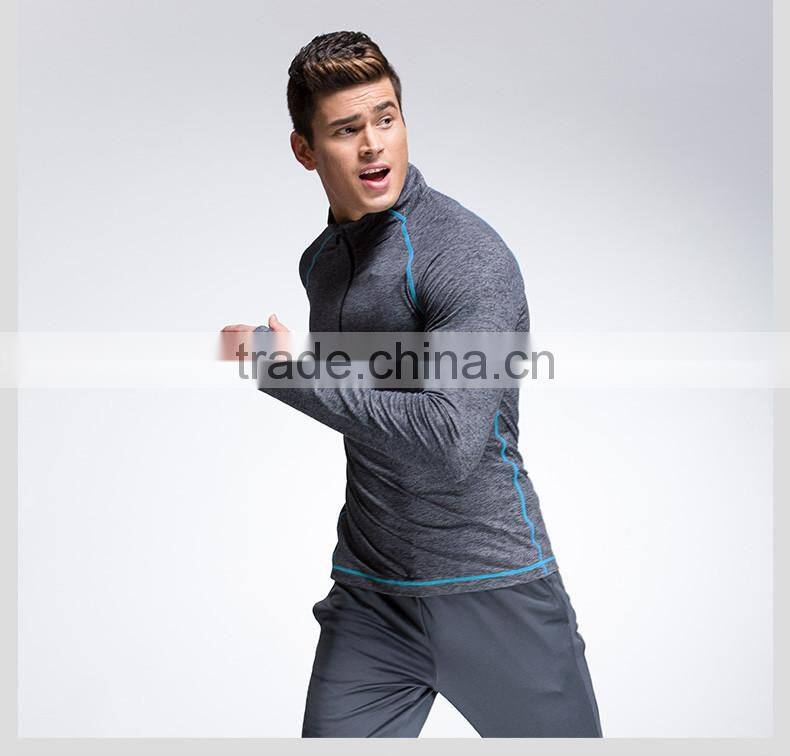 Wholesale cationic polyester shirts cationic half zip shirt for men