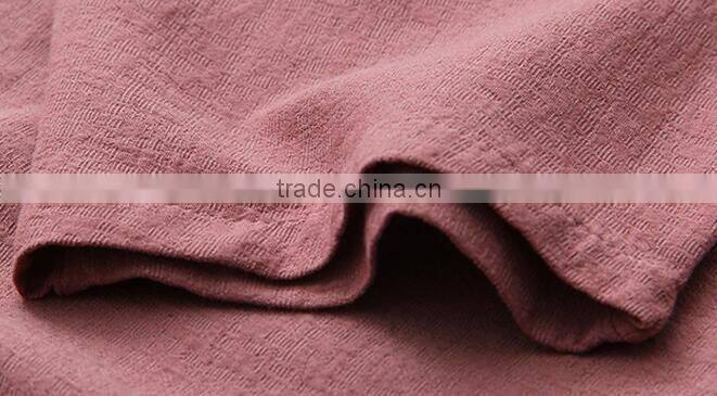 The cotton and linen dress loose comfortable breathable round collar joker T-shirt