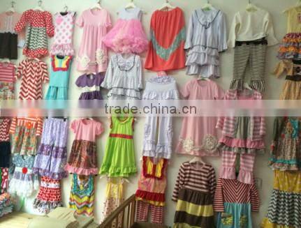 2017 Hot sale casual style latest style Wholesale Sleep Clothes Knits Girls Kids striped Cotton childrens Pajamas sets