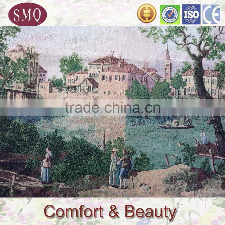100%cotton jacquard woven fabric wall hanging gobelin tapestry