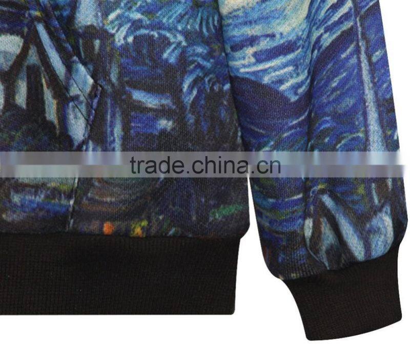 Mens fashion design full digital printing large size hoodies