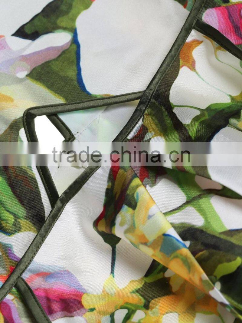 Ladies sleeveless polyester/spandex sublimation hollowed modern dress
