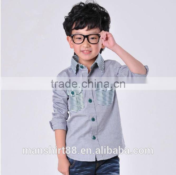 100% organic cotton two pockets kid's shirts