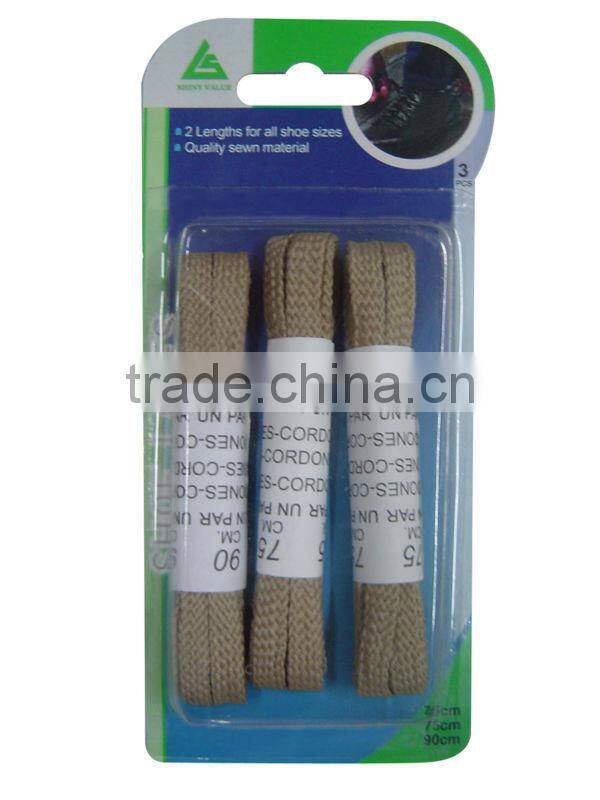 3 pieces grey flat type polyester suede shoe laces