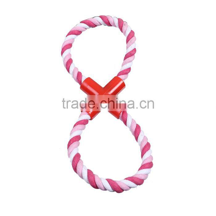 Plastic & Cotton Pet Products Chew Molar Toy Durable Infinity Symbol Fuchsia