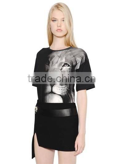 Womens fashion basic t-shirt printing latest design