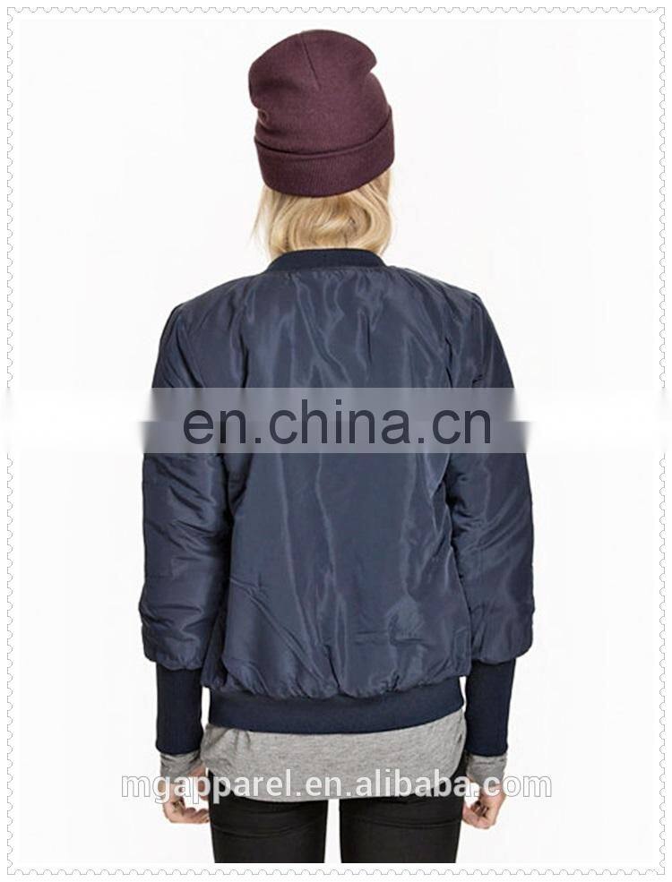 100% polyester cheap custom bomber jackets for lady made in china
