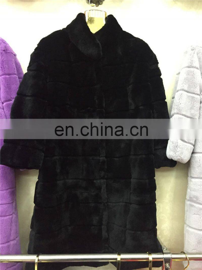 New Fashioned Rex Rabbit Fur Coat Whole Rabbit Fur Skin Women Clothes