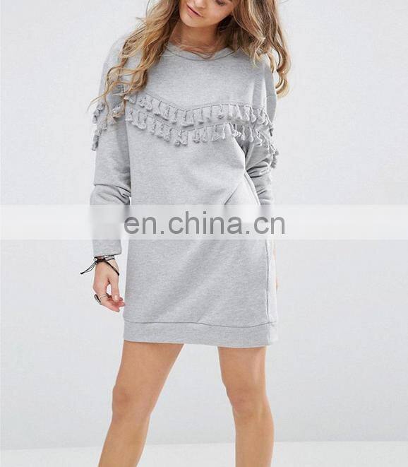 Autumn Women Sweater Pullover Fringe Top Coat Long sleeve Hoodie Sweatshirt