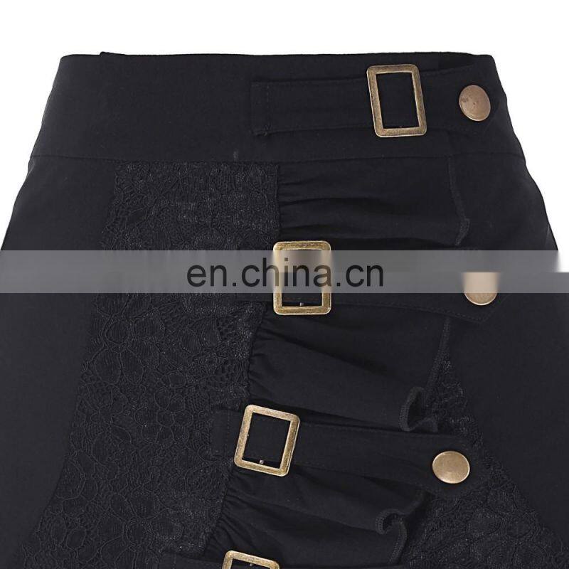 Belle Poque Vintage Women's Steampunk Gothic Clothing Gypsy Hippie High Stretchy Nylon-Cotton & Lace Skirts BP000205-1