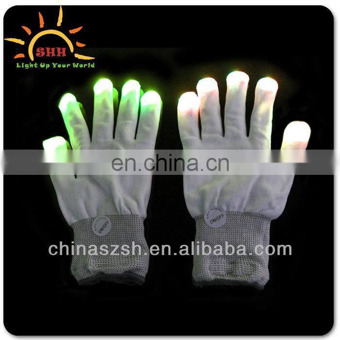 Light up blinking LED glove light with colorful LED produced in China