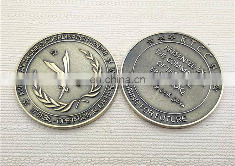 Custom 3D gold souvenir medallion metal challenge coin