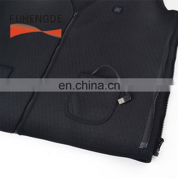 Men Women Electric Battery Powered Heated Vest Rechargeable Waterproof Heat Insulate Heating Vest for Sports Outdoors